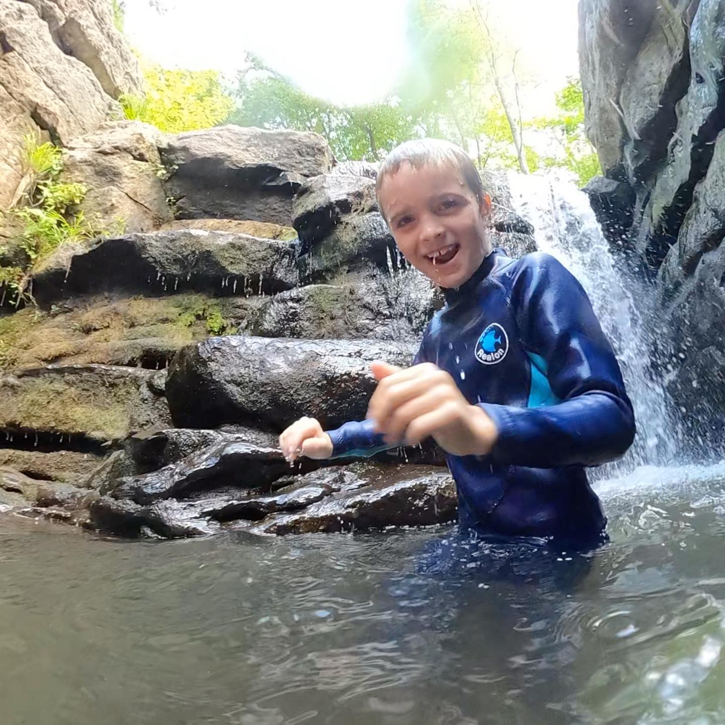 waterfalls-swimming-holes-and-giant-split-rocks.-who-wouldnt-want-to-take-a-dip-here-well-me....bc-i Waterfalls, swimming holes, and giant split rocks. Who wouldn’t want to take a dip here? Well, me....bc I’m sort of a scaredy-cat when it comes to water that I can’t see through. But the rest of the family loved this place. The kids especially loved it since they have wet suits and the water was super cold. (Seriously one of the best purchases we’ve made for them on the road.)